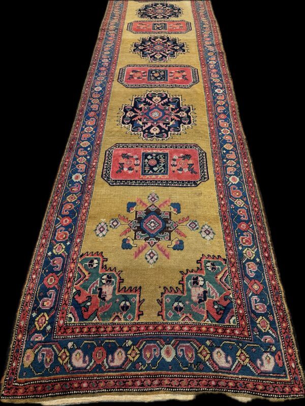 ANTIQUE CAUCASIAN KARABAGH RUNNER 3'6X14'11