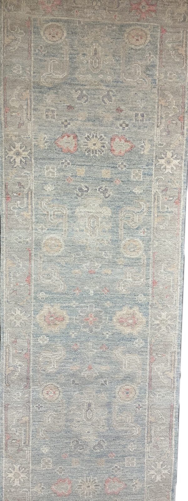 2'10x9'9 ALL WOOL LIGHT BLUE RUNNER