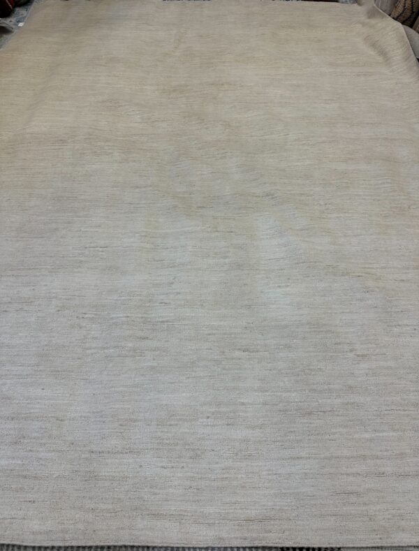 8'10x11'9 WOOL HANDKNOTTED SOLID CREAM COLOR